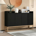 Meuble de rangement buffet marron en verre, quatre portes