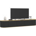 Console multimedia gris fonce 180 cm a 3 portes bois ingenierie