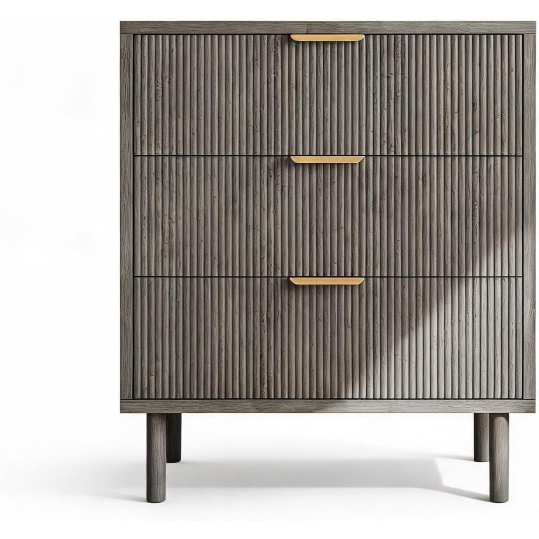Style, armoire a tiroirs marron en bois 3 tiroirs