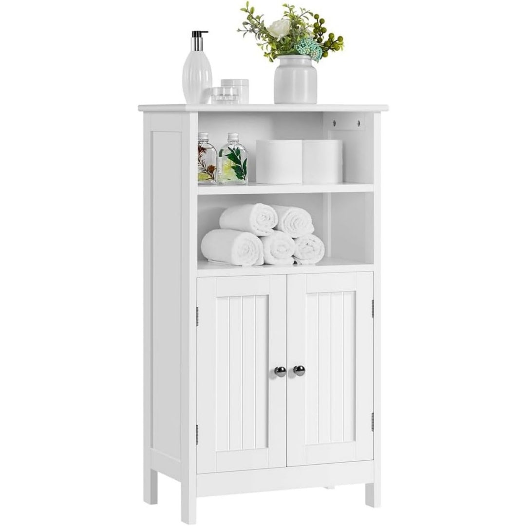 Meuble sur pied gris clair esprit rustique 50 x 30 x 92, 5 cm