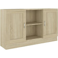 Credence beige a 2 portes 2 etageres, bois ingenierie et 70 cm