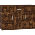 Buffet marron epure 2 portes et 3 tiroirs
