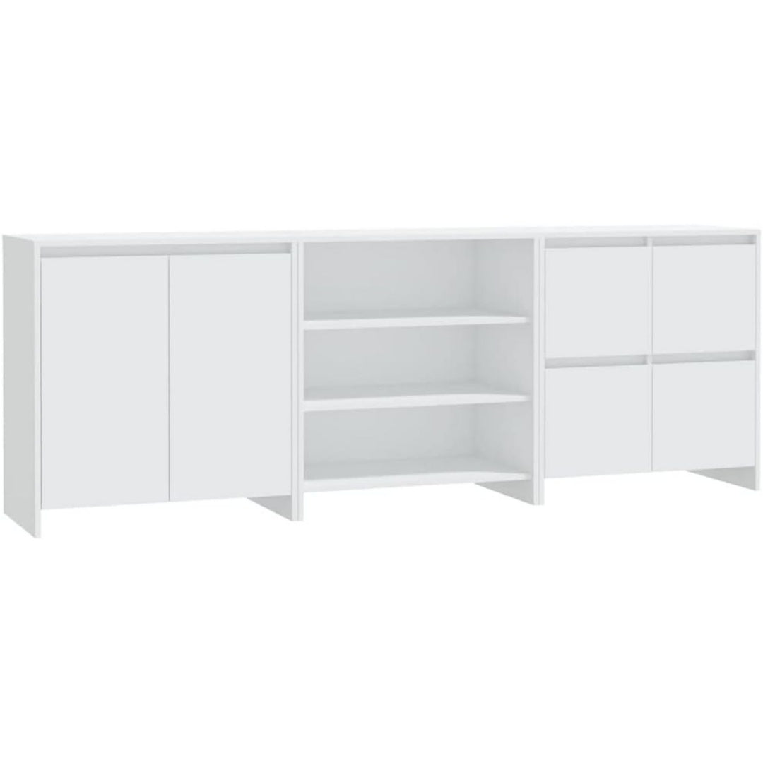 Buffet design moderne, teinte gris clair finition bois d'ingenierie