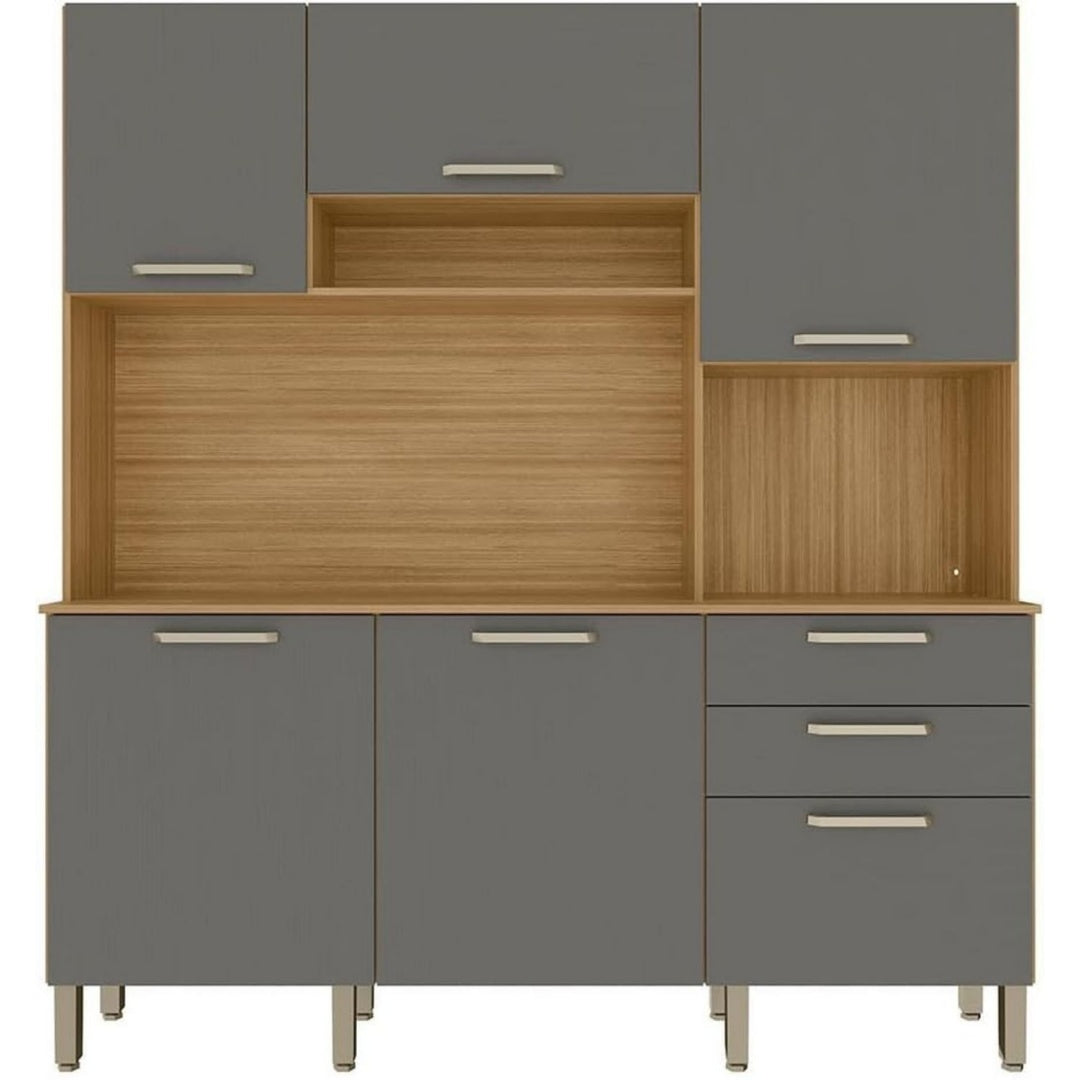 Buffet marron compact passage de cables 38.8 x 180.2 x 198 cm