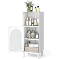 Meuble colonne gris clair (35 x 30 x 90 cm), une porte